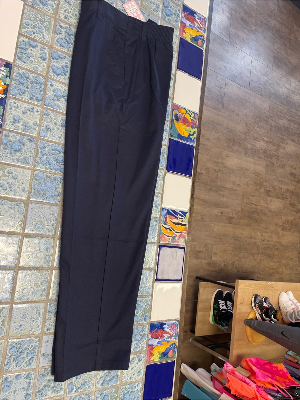 French Toast Navy Elastic-Waist Kids Dress Pants